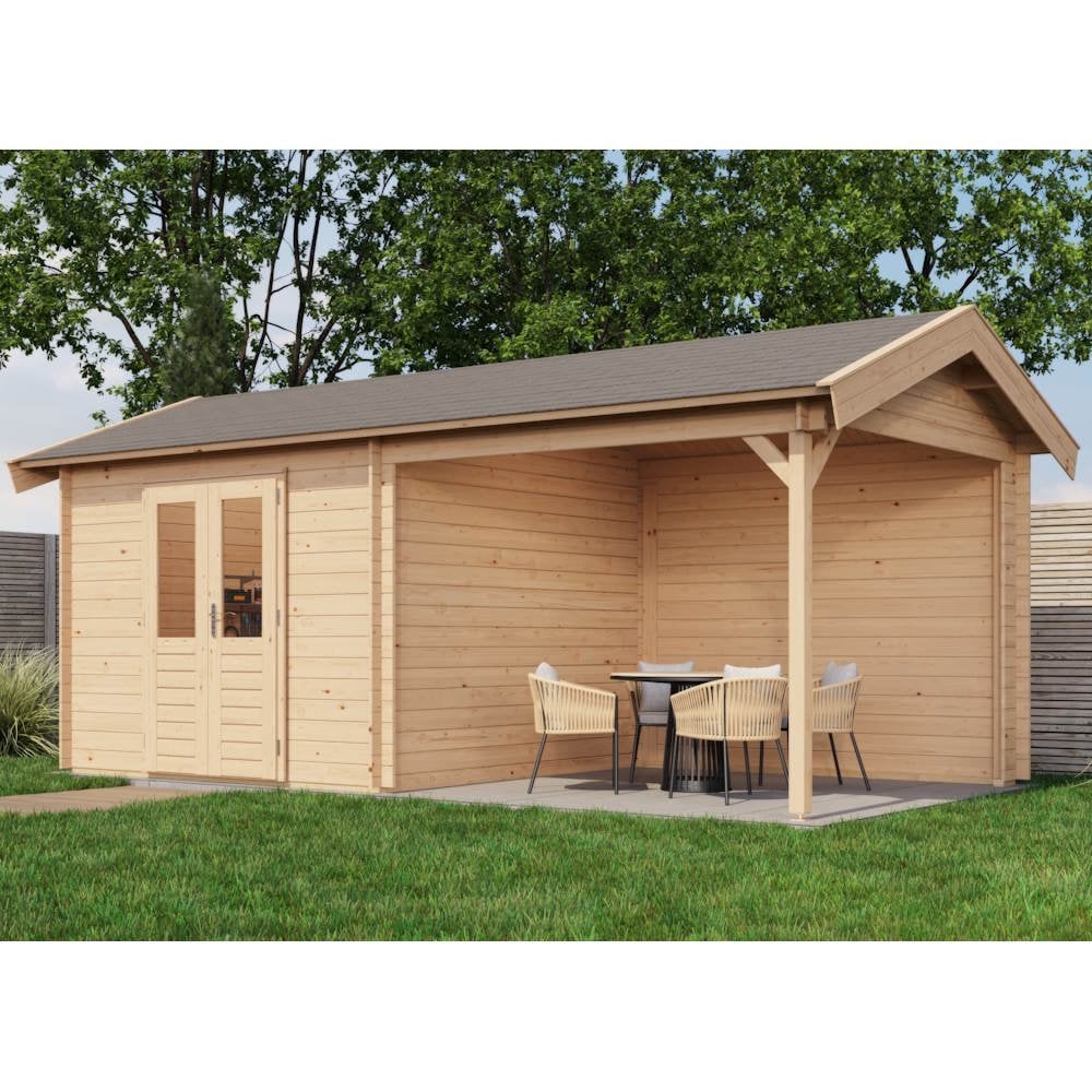 Lugarde Select Log Cabin with veranda Sherwood - 300x300cm + 300cm Lugarde