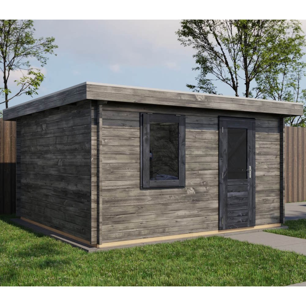 Lugarde Select Log Cabin Shetland with garage door - 400x400cm Lugarde