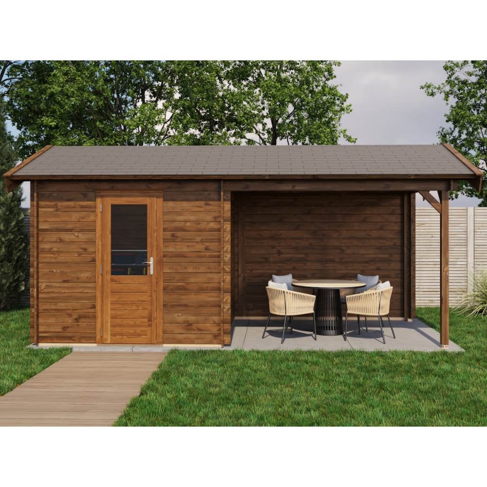 Lugarde Select Apex Log Cabin with veranda Snowdonia - 250x250cm + 300cm Lugarde