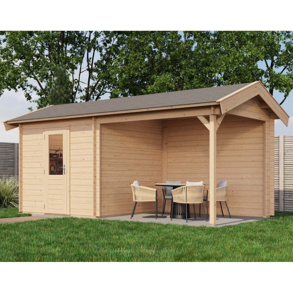 Lugarde Select Apex Log Cabin with veranda Snowdonia - 250x250cm + 300cm Lugarde