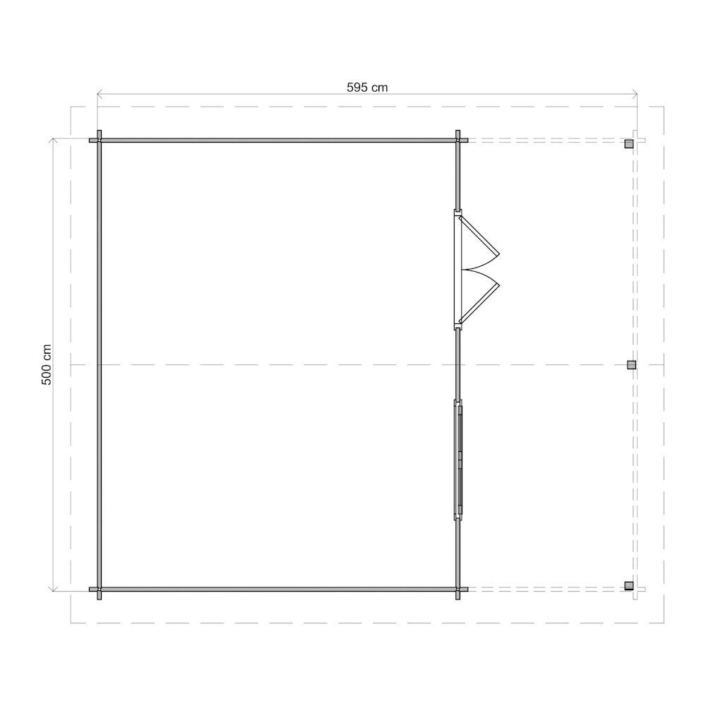 Lugarde Select Log Cabin with veranda Stour - 500x400cm + 200cm Lugarde