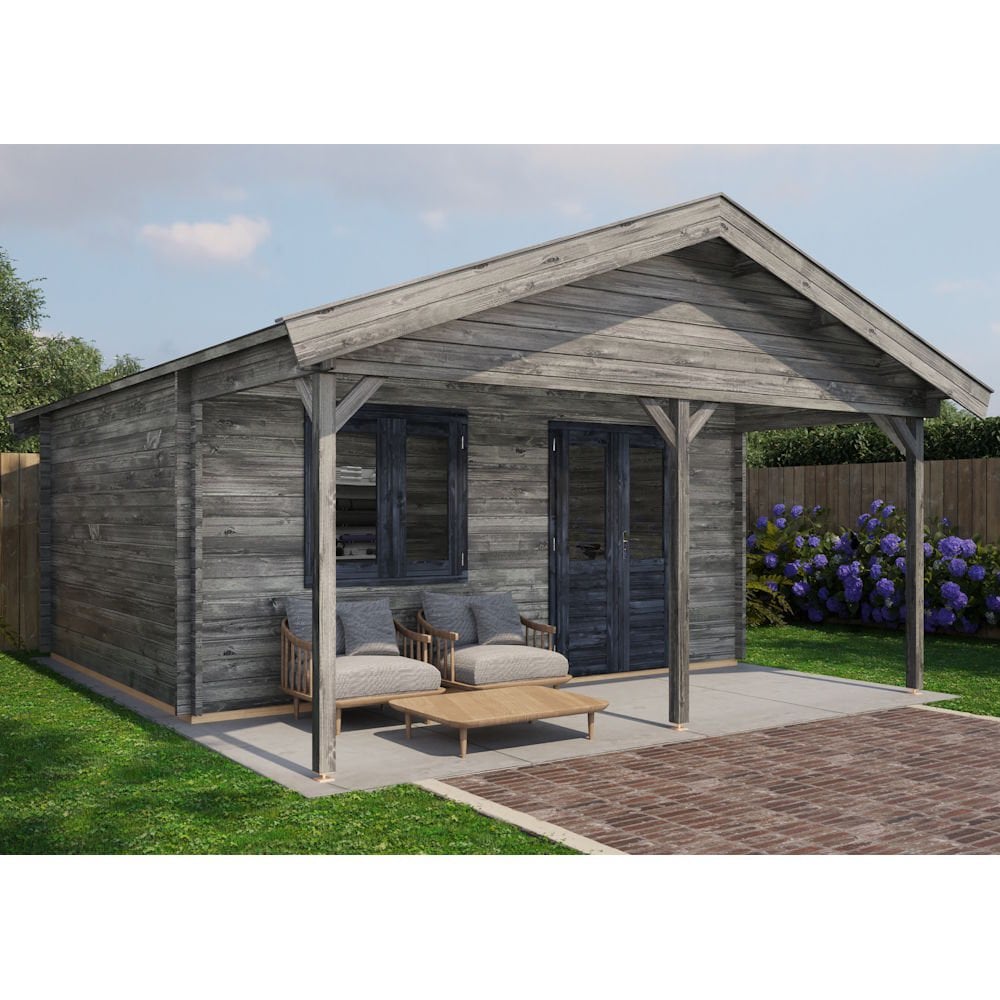 Lugarde Select Log Cabin with veranda Stour - 500x400cm + 200cm Lugarde