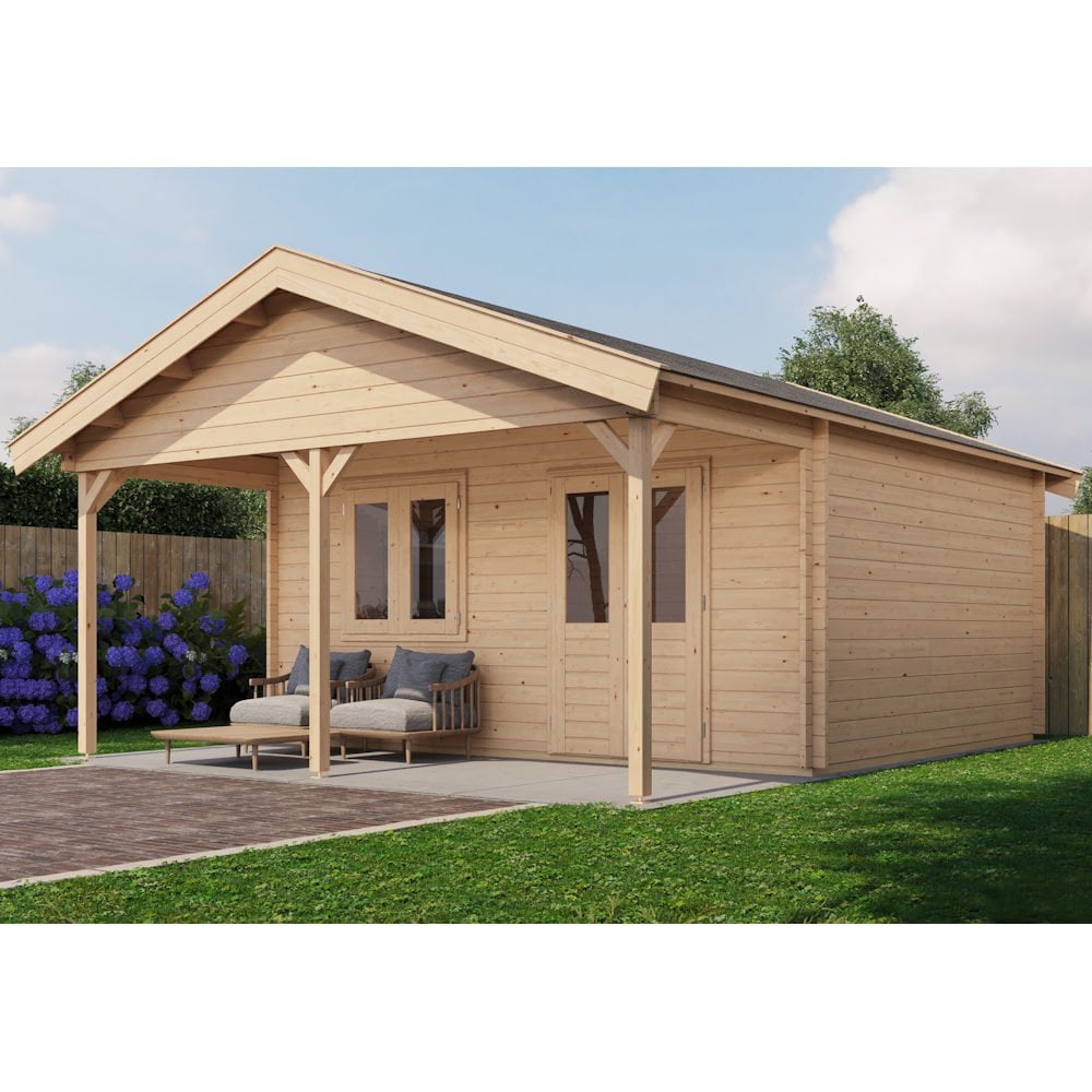 Lugarde Select Log Cabin with veranda Stour - 500x400cm + 200cm Lugarde
