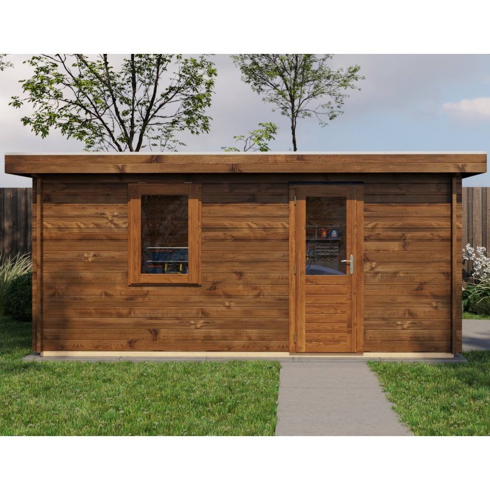 Lugarde Select Log Cabin Stratford with garage door - 400x500cm Lugarde