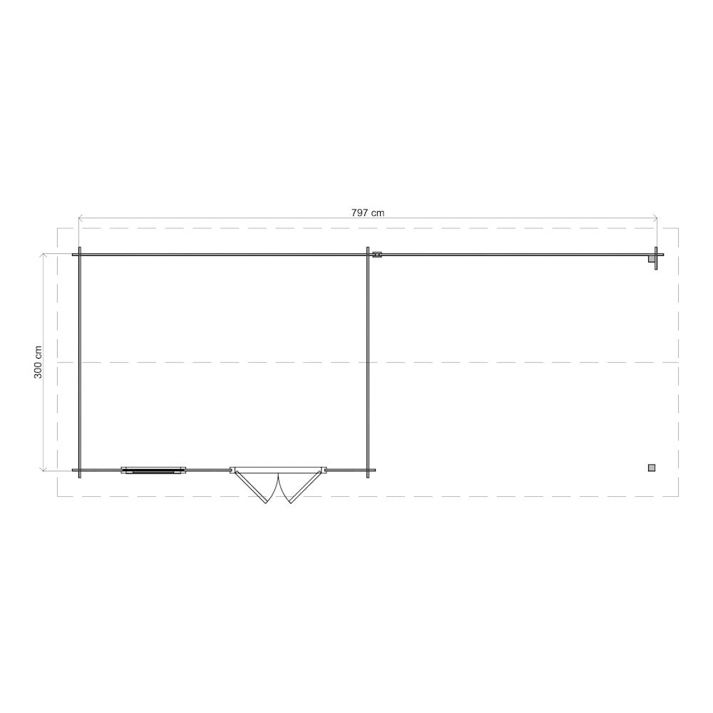Lugarde Select Log Cabin with veranda Trent - 400x300cm + 400cm Lugarde