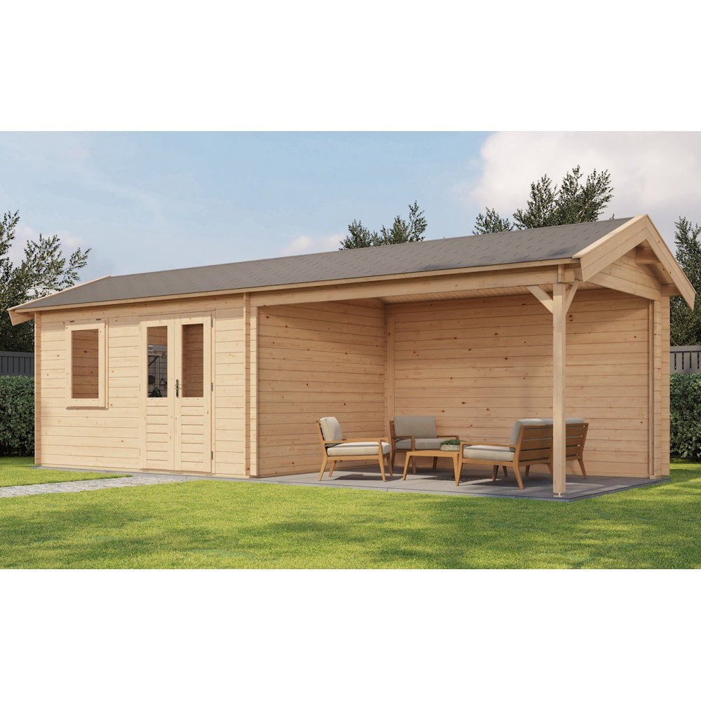 Lugarde Select Log Cabin with veranda Trent - 400x300cm + 400cm Lugarde