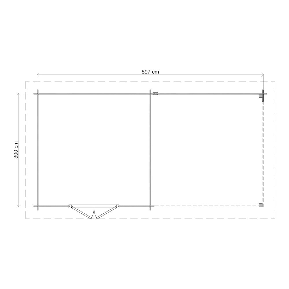 Lugarde Select Log Cabin with veranda Tyne - 300x300cm + 300cm Lugarde