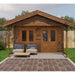 Lugarde Select Log Cabin with veranda Wear - 400x300cm + 200cm Lugarde