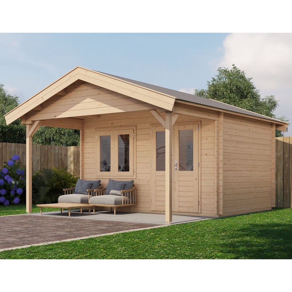 Lugarde Select Log Cabin with veranda Wear - 400x300cm + 200cm Lugarde
