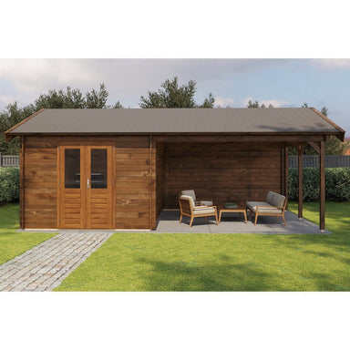 Lugarde Select Log Cabin with veranda Westminster - 300x400cm + 400cm Lugarde