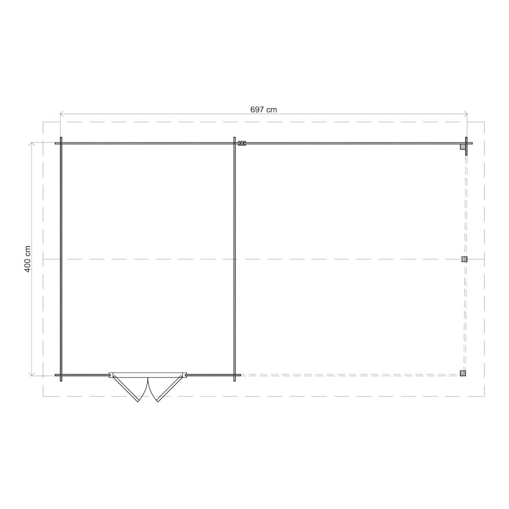 Lugarde Select Log Cabin with veranda Westminster - 300x400cm + 400cm Lugarde