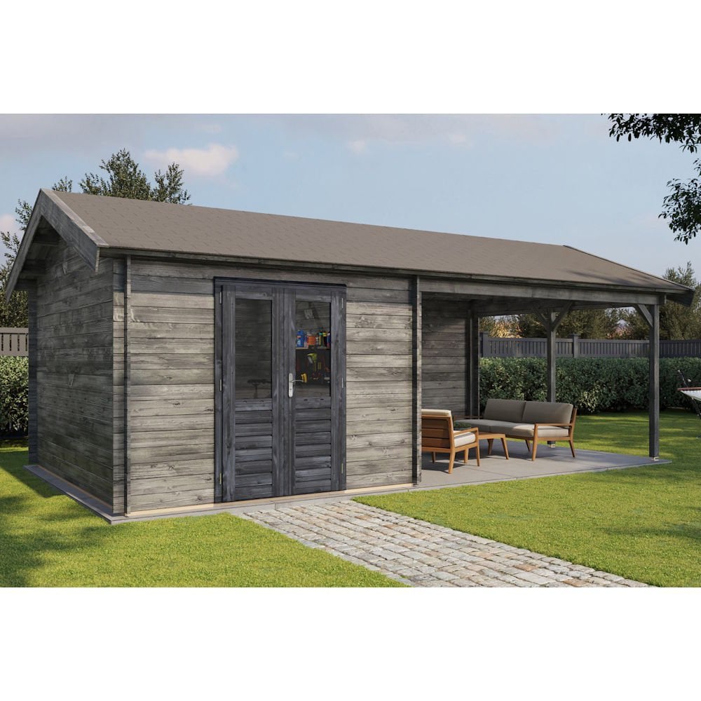 Lugarde Select Log Cabin with veranda Westminster - 300x400cm + 400cm Lugarde