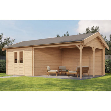 Lugarde Select Log Cabin with veranda Westminster - 300x400cm + 400cm Lugarde