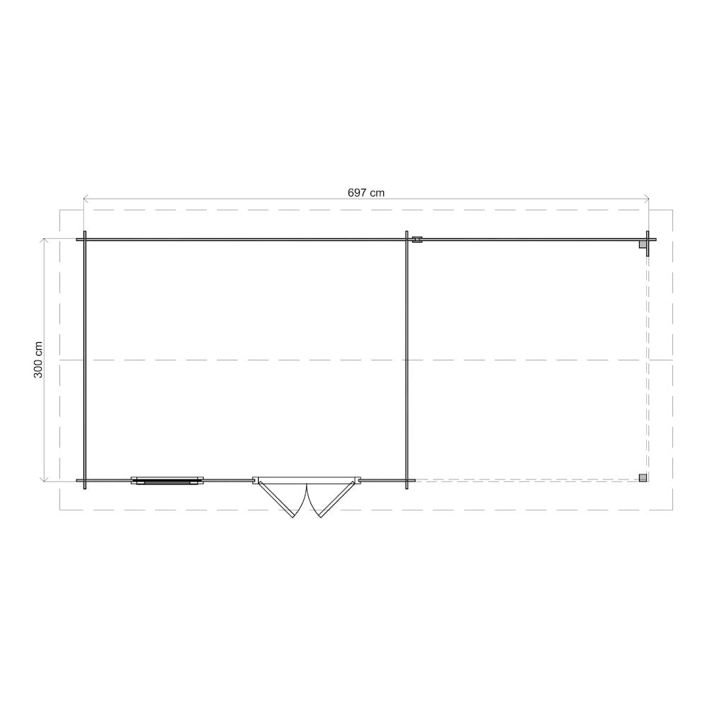 Lugarde Select Log Cabin with veranda Wye - 400x300cm + 300cm Lugarde