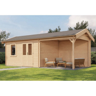 Lugarde Select Log Cabin with veranda Wye - 400x300cm + 300cm Lugarde