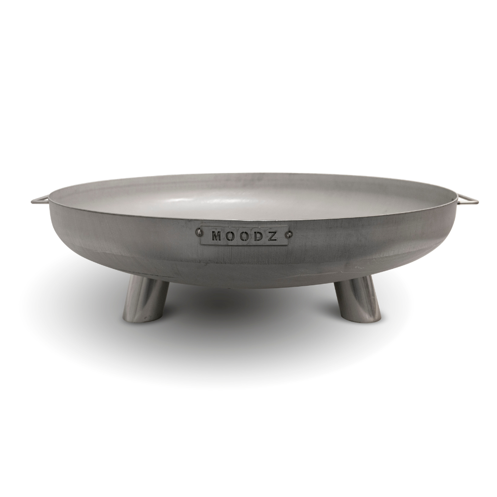 MOODZ 80cm Fire Bowl With Feet & Handles - Stainless Steel