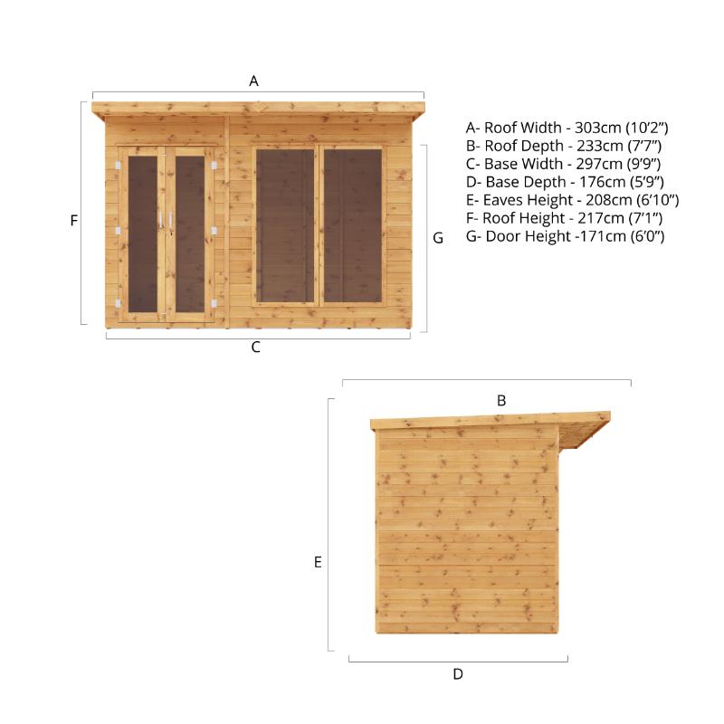 Mercia Maine Pent Summerhouse - 10ft x 6ft