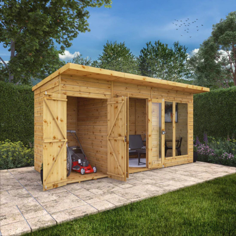 Mercia Maine Pent Summerhouse With Side Shed - 14ft x 6ft