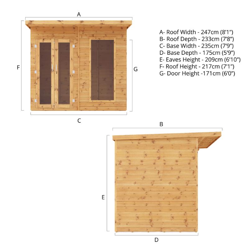 Mercia Maine Pent Summerhouse - 8ft x 6ft