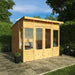 The Mercia Helios Summerhouse 8x8 foot in the garden on a sunny day.