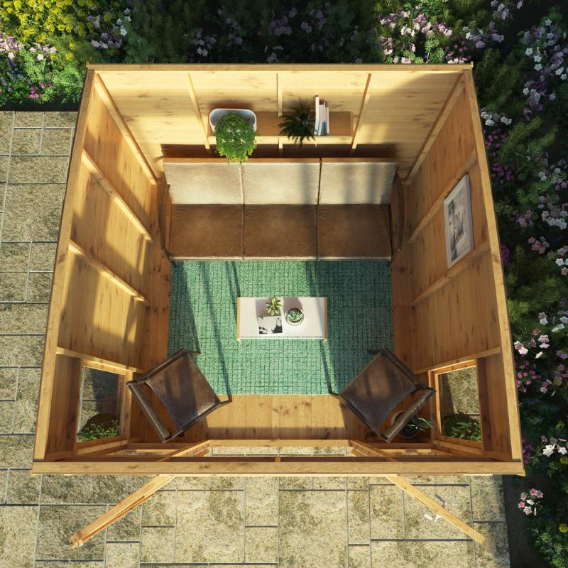Birds eye view of the Mercia Helios Summerhouse showcasing the interior decor.