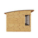 A right side view of the Mercia Helios Summerhouse with a white background.