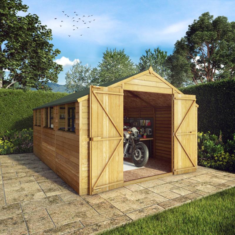 Mercia Overlap Apex Double Door Shed - 15ft x 10ft — DIY Garden Homes