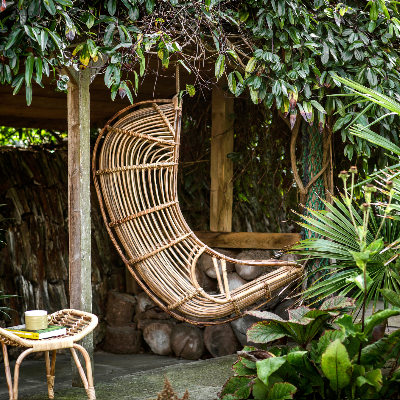 Nkuku Nesari Rattan Hanging Chair - Natural