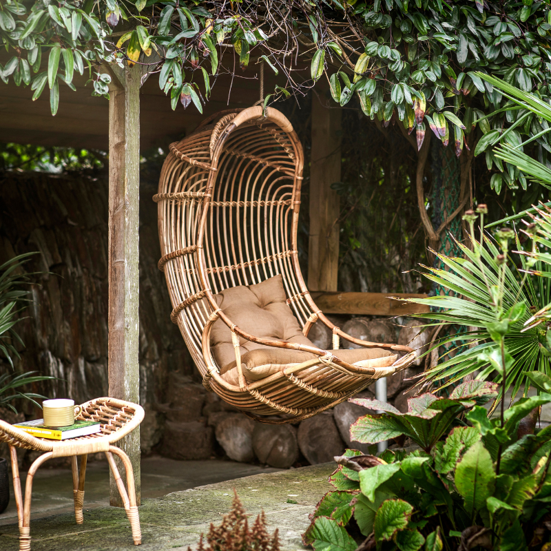 Nkuku Nesari Rattan Hanging Chair - Natural