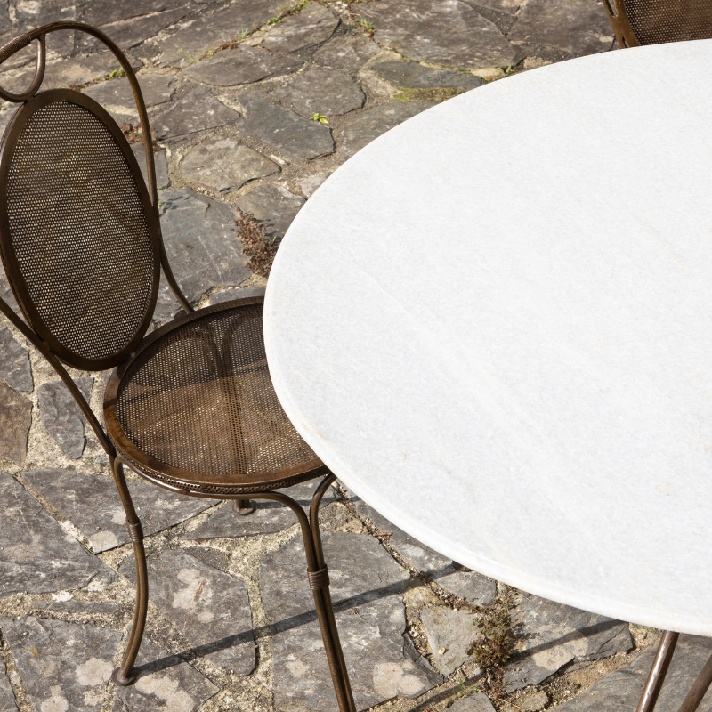 Nkuku Parwaha Marble Dining Table (78cm H x 120cm W)
