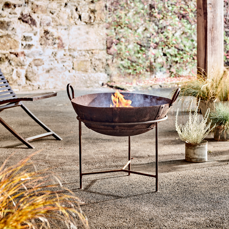 Nkuku Reclaimed Iron Kadai With Grill - Small