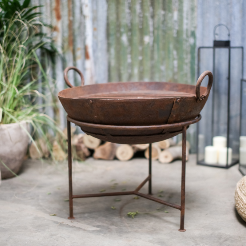 Nkuku Reclaimed Iron Kadai With Grill - Small