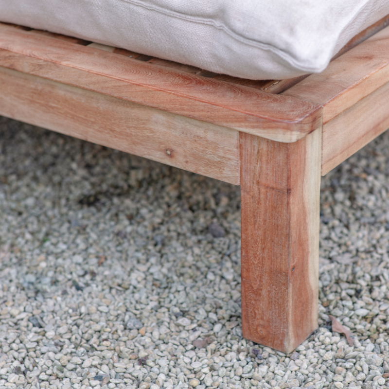 Nkuku Sadhi Acacia Wood Outdoor Love Seat - Natural