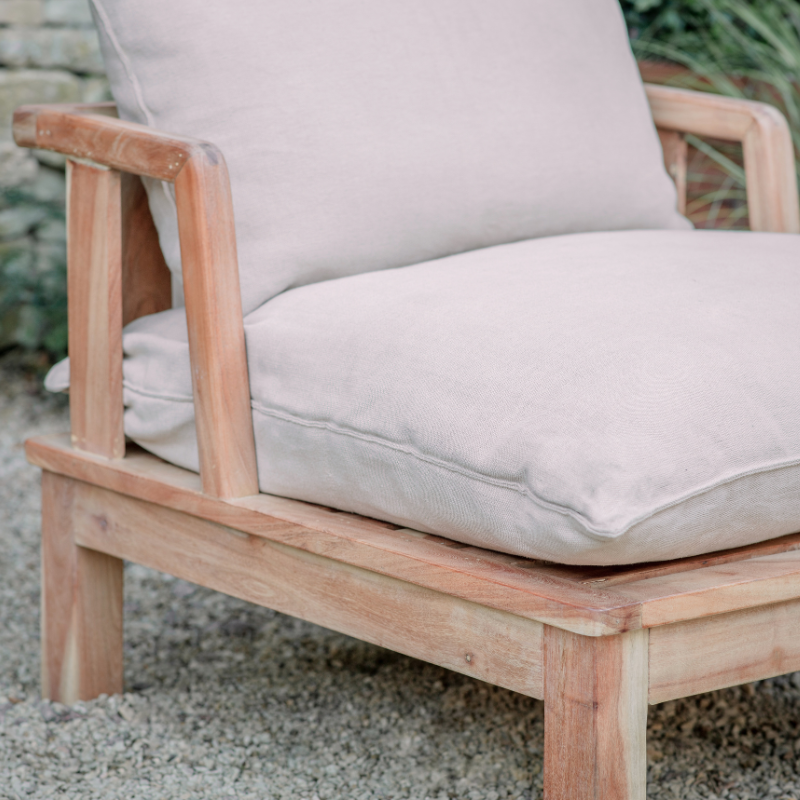 Nkuku Sadhi Acacia Wood Outdoor Love Seat - Natural