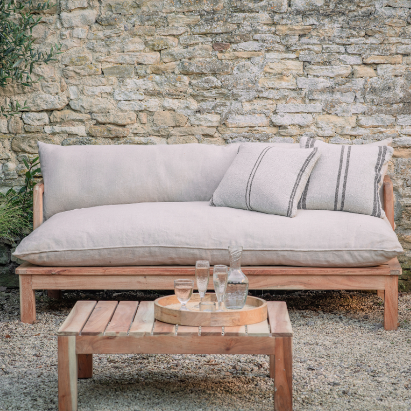 Nkuku Sadhi Acacia Wood Outdoor Sofa