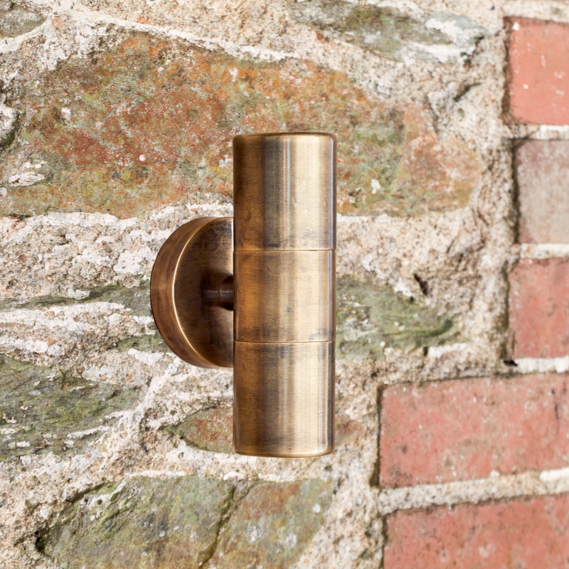Nkuku Vitla Outdoor Wall Lamp - Antique Brass