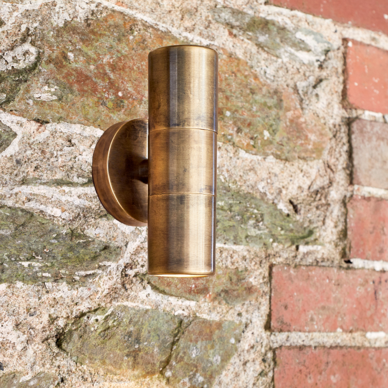 Nkuku Vitla Outdoor Wall Lamp - Antique Brass
