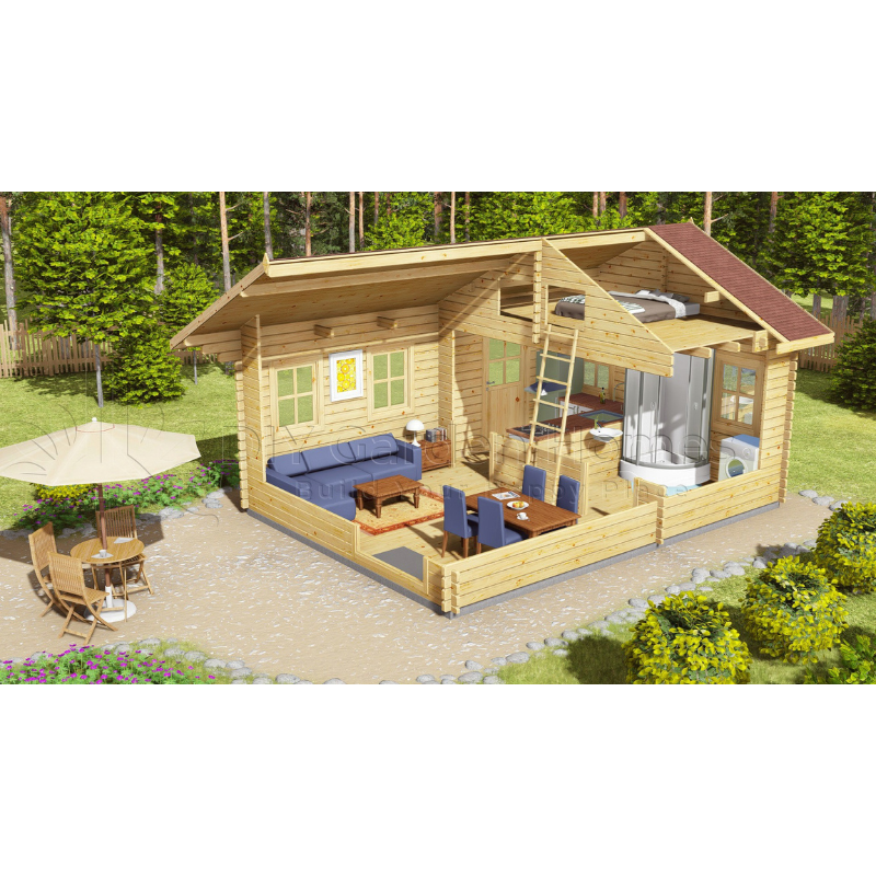 Eurovudas Nottingham Log Cabin - 4.5m x 6m