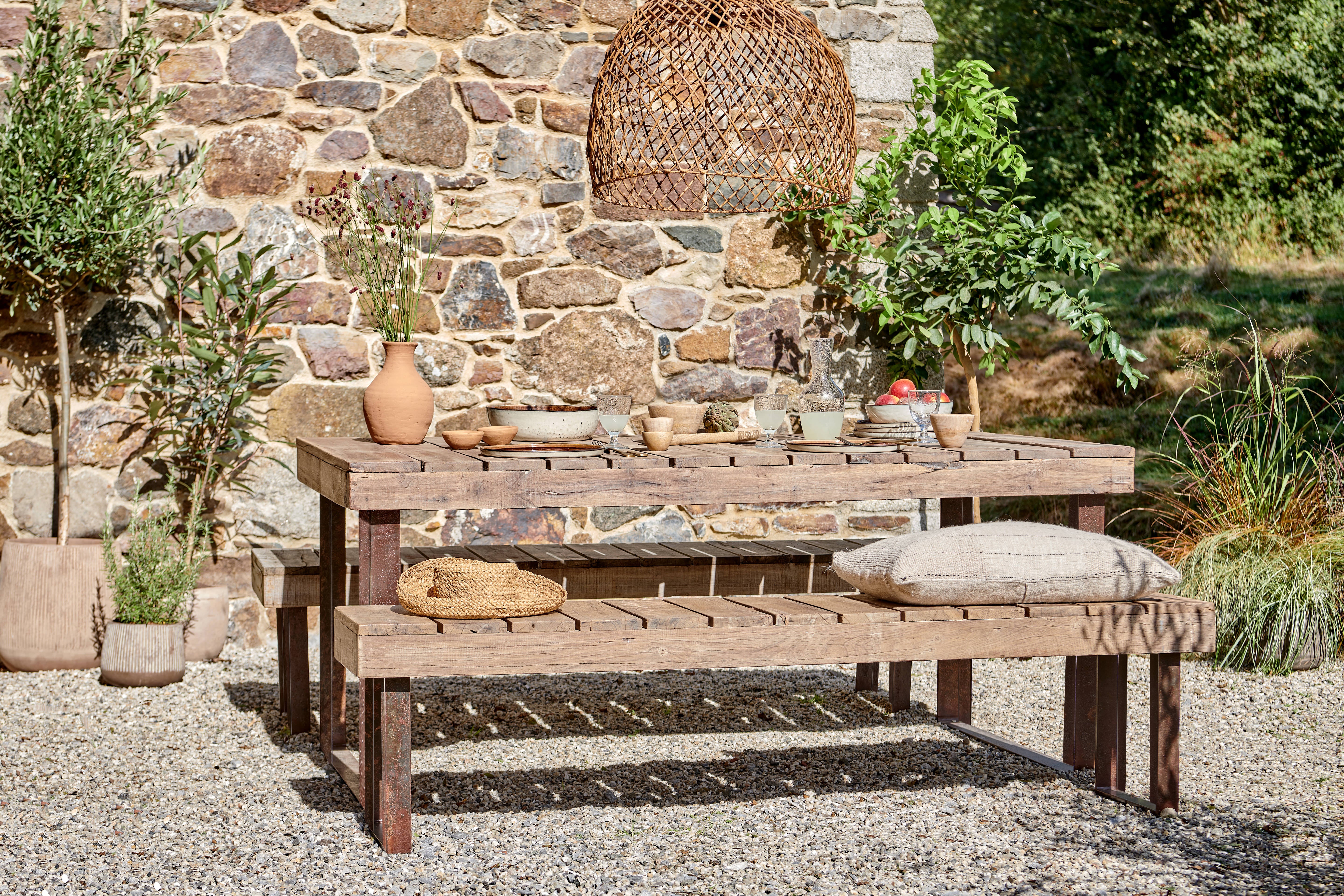 Nkuku Oso Wooden Dining Table - Small (180cm L x 94.5cm W x 78cm H)