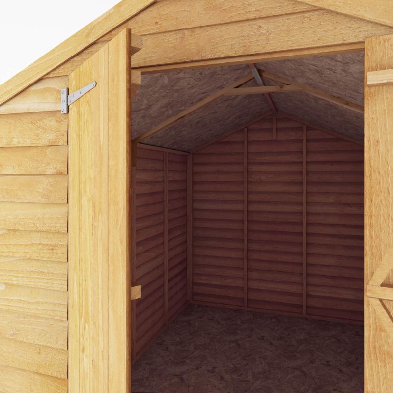 Mercia Overlap Double Door Windowless Apex Shed - 8ft x 6ft