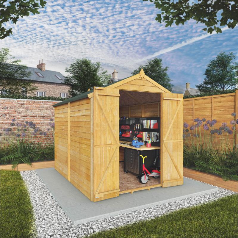 Mercia Overlap Double Door Windowless Apex Shed - 8ft x 6ft