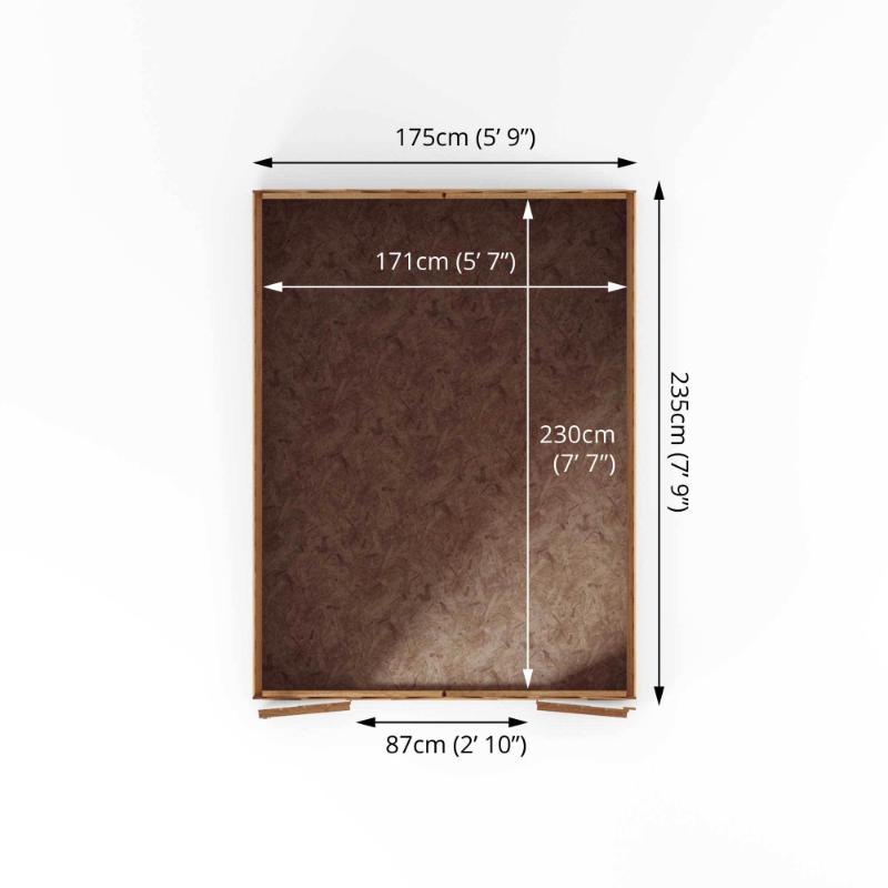 Mercia Overlap Double Door Windowless Apex Shed - 8ft x 6ft