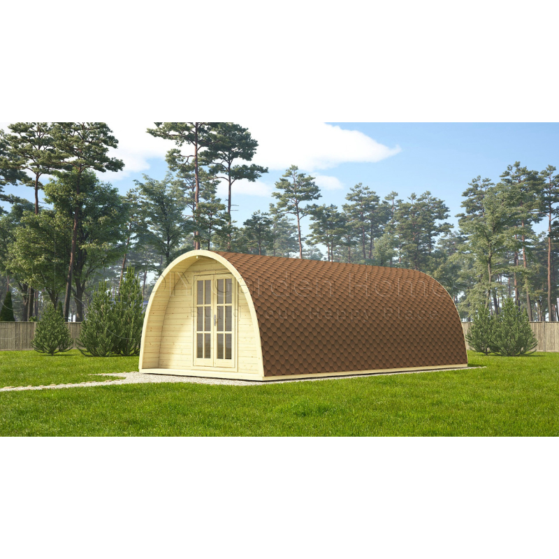 Eurovudas Pod With Bedroom Log Cabin - 4m x 7m