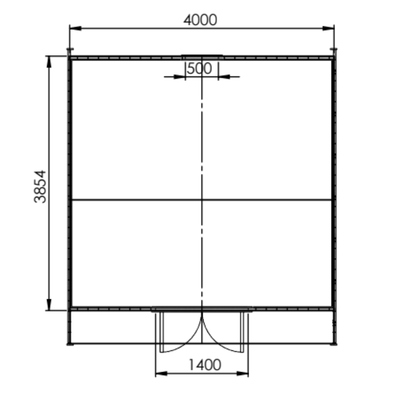 Eurovudas Pod Log Cabin - 4m x 4m