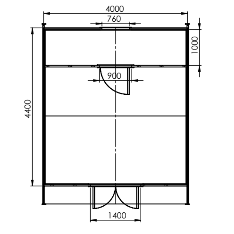 Eurovudas Pod With Bedroom Log Cabin - 4m x 5m