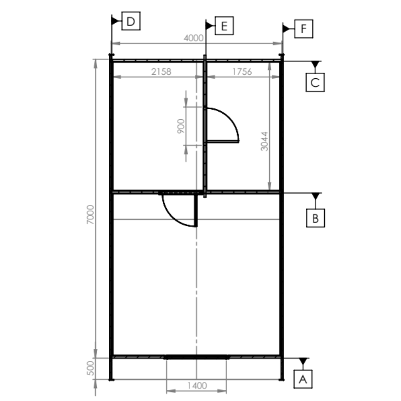 Eurovudas Pod With Bedroom Log Cabin - 4m x 7m