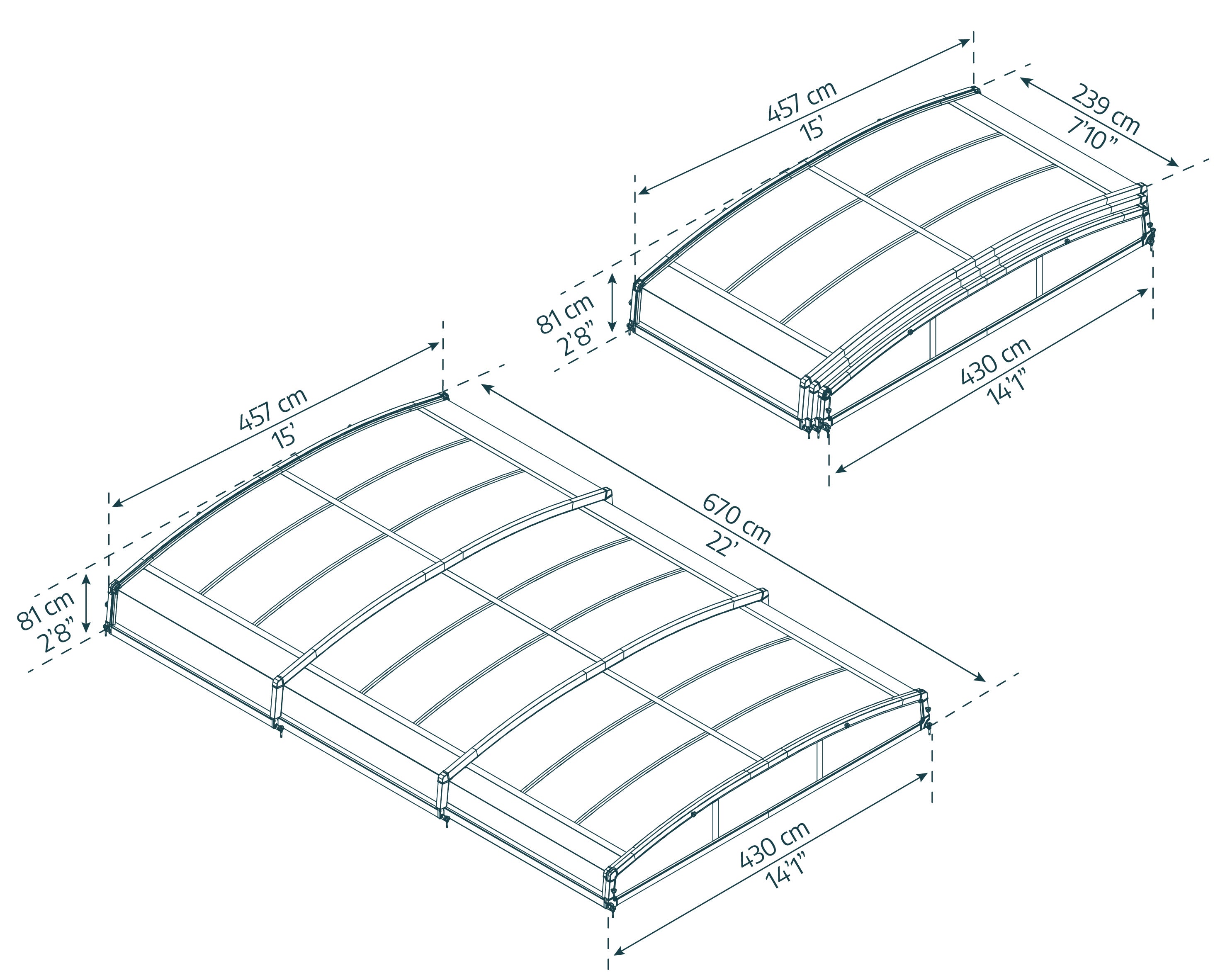 Palram-Canopia Majorca Pool Enclosure Kit - Grey (4x6) Palram-Canopia