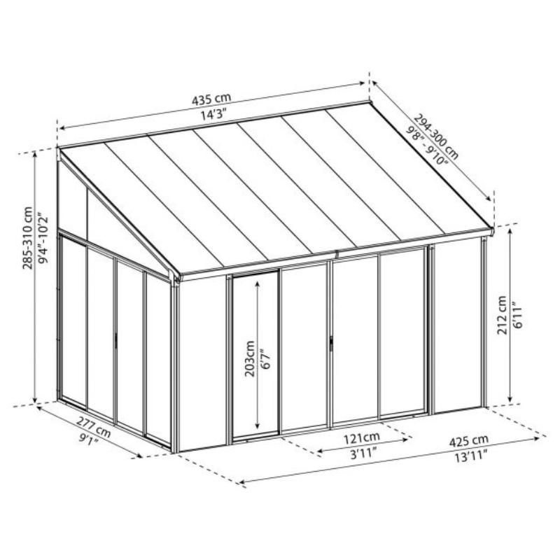 Palram-Canopia Sanremo Veranda - 3x3 m