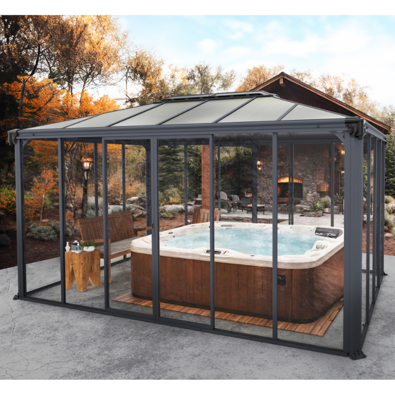 Palram-Canopia Ledro 3600 Square Gazebo - Grey (12x12 ft)