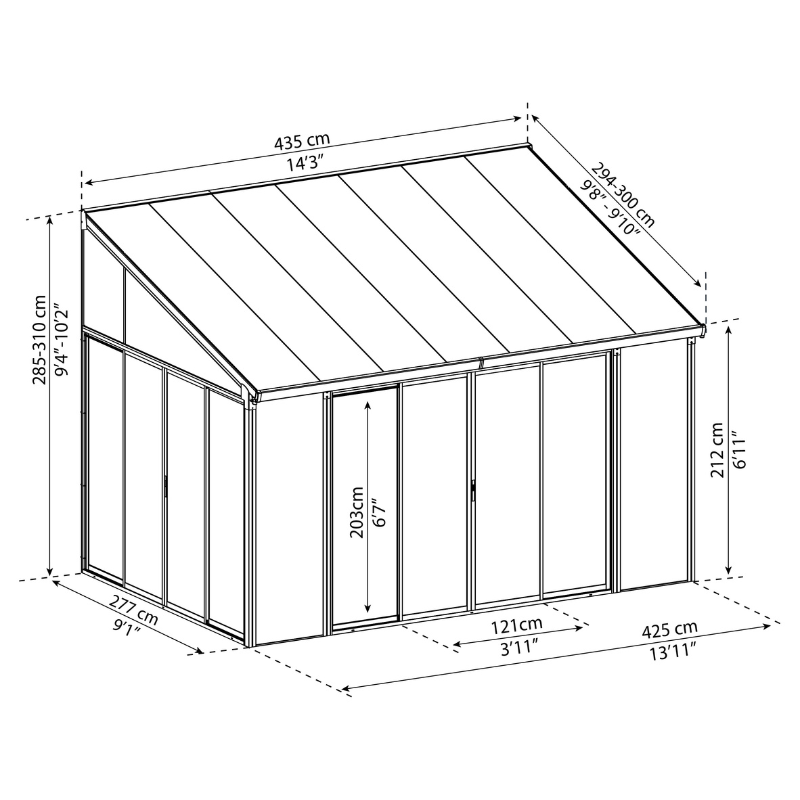 Palram-Canopia Sanremo Veranda - 3x4.25 m